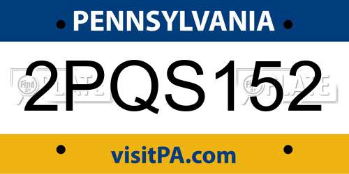 2PQS152 Pennsylvania License Plate