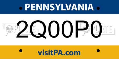2Q00P0 Pennsylvania License Plate