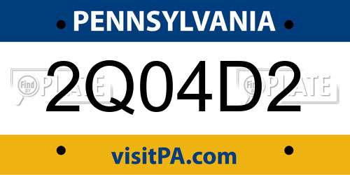 2Q04D2 Pennsylvania License Plate