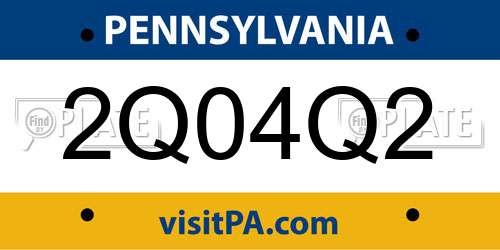 2Q04Q2 Pennsylvania License Plate