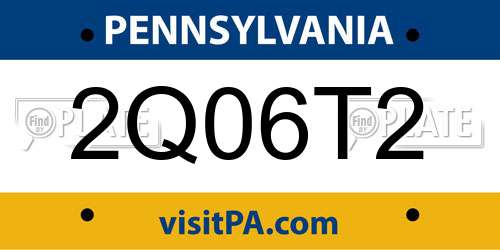 2Q06T2 Pennsylvania License Plate
