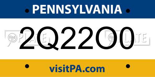 2Q22O0 Pennsylvania License Plate