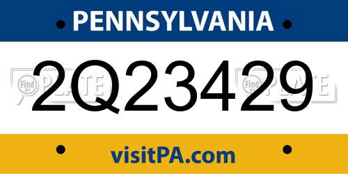 2Q23429 Pennsylvania License Plate