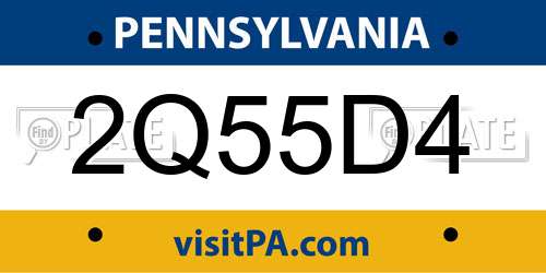 2Q55D4 Pennsylvania License Plate