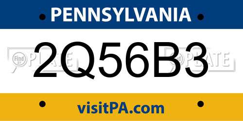 2Q56B3 Pennsylvania License Plate