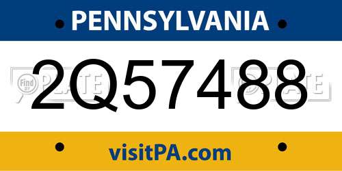 2Q57488 Pennsylvania License Plate