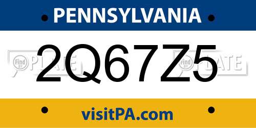 2Q67Z5 Pennsylvania License Plate