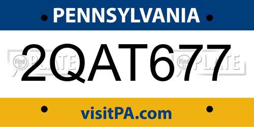 2QAT677 Pennsylvania License Plate