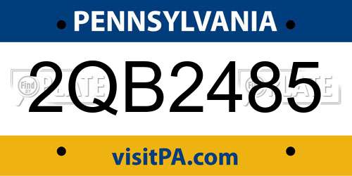 2QB2485 Pennsylvania License Plate