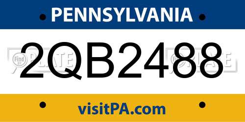 2QB2488 Pennsylvania License Plate