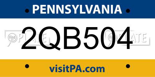 2QB504 Pennsylvania License Plate