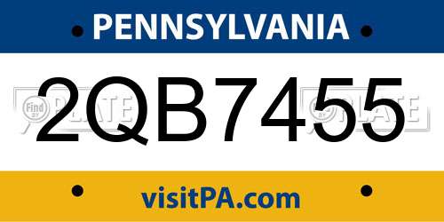 2QB7455 Pennsylvania License Plate