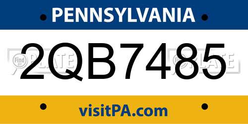2QB7485 Pennsylvania License Plate