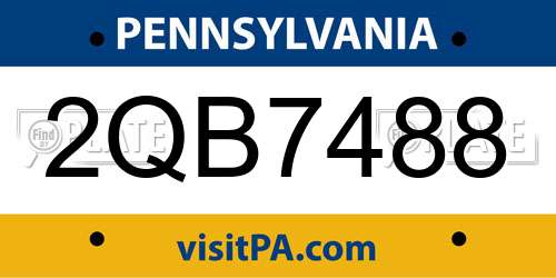 2QB7488 Pennsylvania License Plate