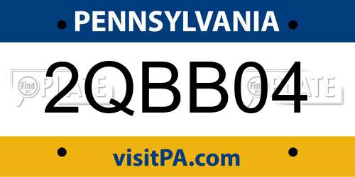 2QBB04 Pennsylvania License Plate