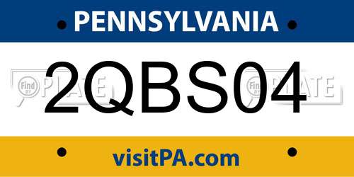 2QBS04 Pennsylvania License Plate
