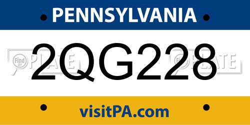 2QG228 Pennsylvania License Plate