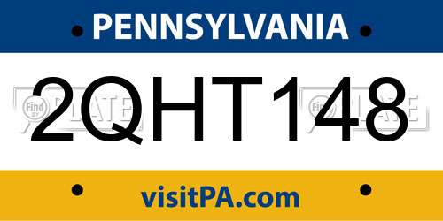 2QHT148 Pennsylvania License Plate