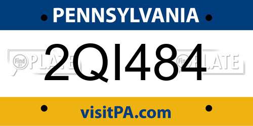 2QI484 Pennsylvania License Plate