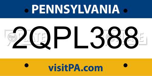 2QPL388 Pennsylvania License Plate