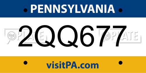 2QQ677 Pennsylvania License Plate
