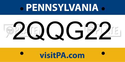 2QQG22 Pennsylvania License Plate