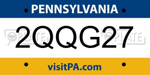 2QQG27 Pennsylvania License Plate