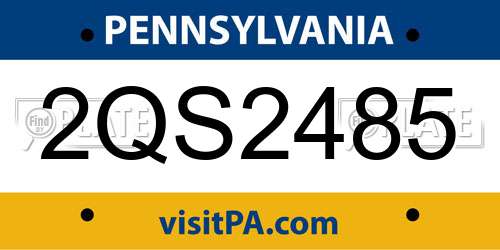 2QS2485 Pennsylvania License Plate