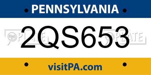2QS653 Pennsylvania License Plate