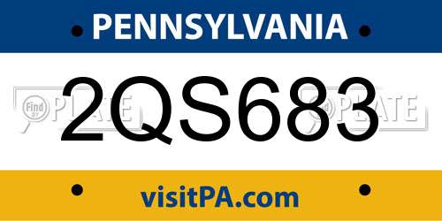 2QS683 Pennsylvania License Plate