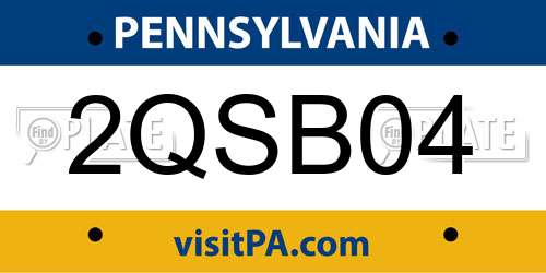 2QSB04 Pennsylvania License Plate