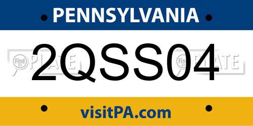 2QSS04 Pennsylvania License Plate