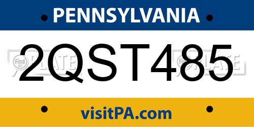 2QST485 Pennsylvania License Plate