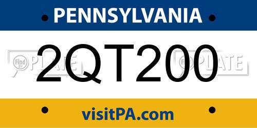 2QT200 Pennsylvania License Plate