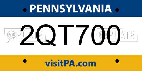 2QT700 Pennsylvania License Plate
