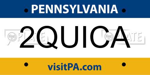 2QUICA Pennsylvania License Plate