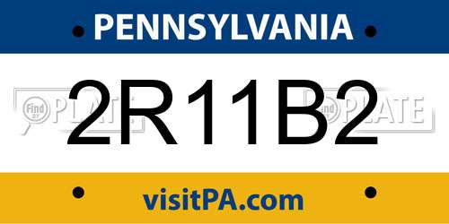 2R11B2 Pennsylvania License Plate