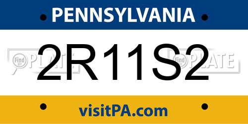 2R11S2 Pennsylvania License Plate