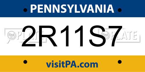 2R11S7 Pennsylvania License Plate