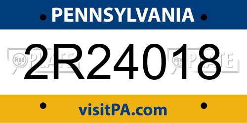 2R24018 Pennsylvania License Plate