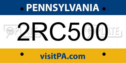 2RC500 Pennsylvania License Plate