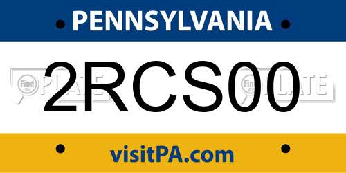 2RCS00 Pennsylvania License Plate