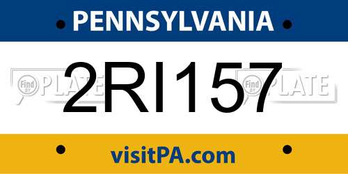 2RI157 Pennsylvania License Plate