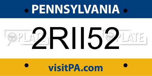 2RII52 Pennsylvania License Plate