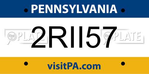 2RII57 Pennsylvania License Plate