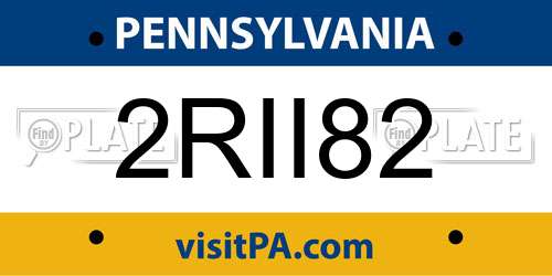 2RII82 Pennsylvania License Plate