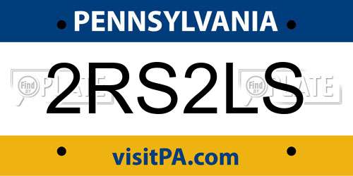2RS2LS Pennsylvania License Plate