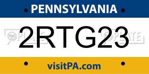 2RTG23 Pennsylvania License Plate