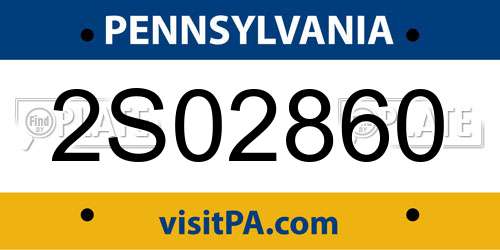 2S02860 Pennsylvania License Plate