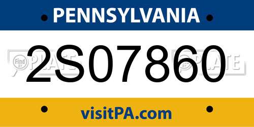 2S07860 Pennsylvania License Plate